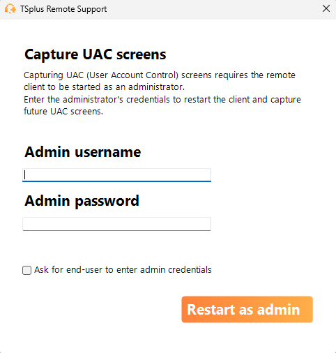 Ask for administrator credentials Icon