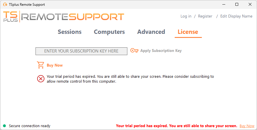 Expert Licensing Tab